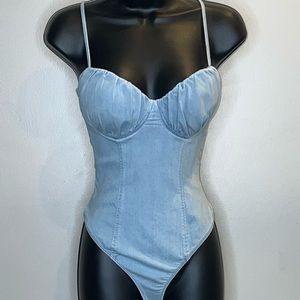 Denim Blue Jean Bodysuit
